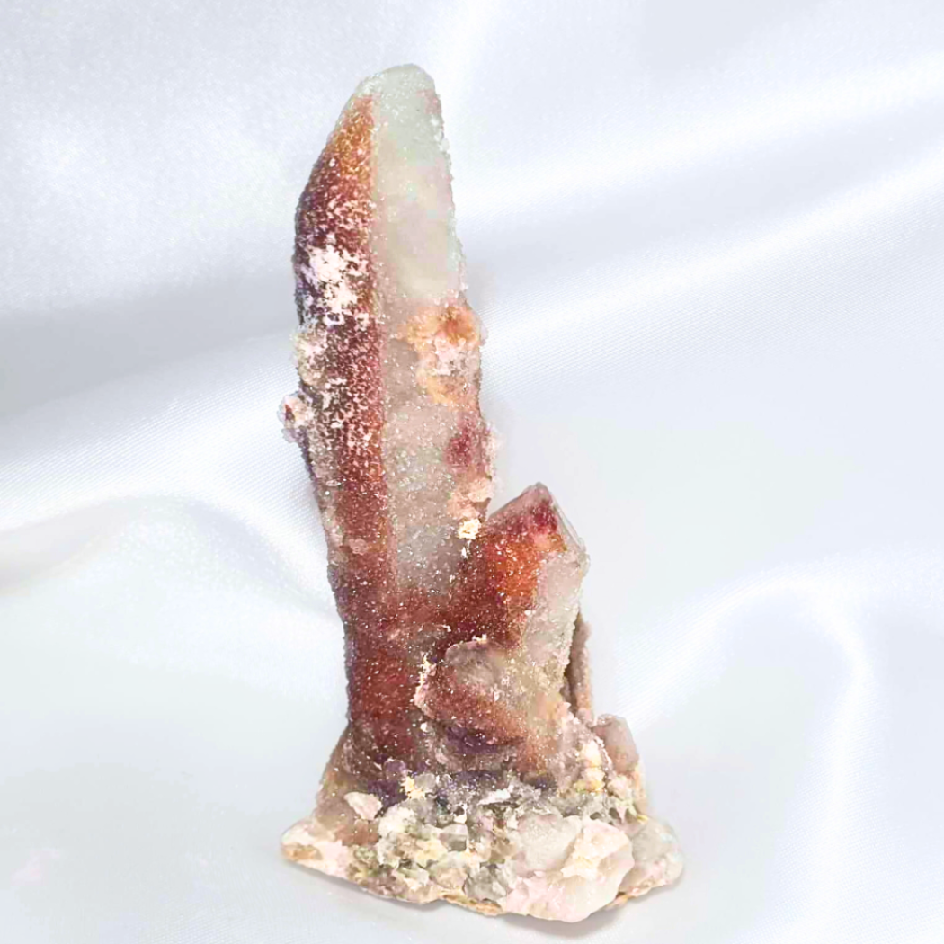 Druzy Witches Fingers (Spirit/Cactus Quartz) with Hematite Cluster - 10cm