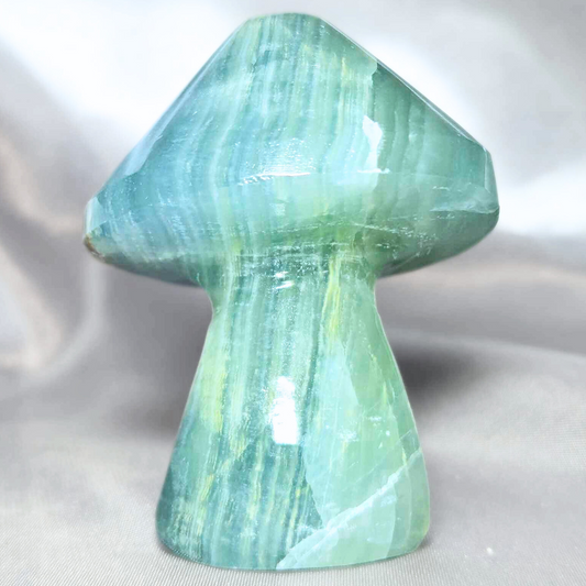 Blue Oceanite (Onyx) Mushroom Carving