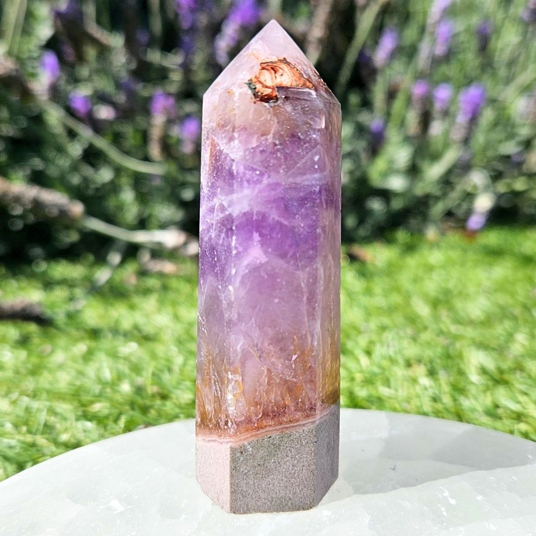 Amethyst x Crazy Lace Agate Crystal Tower