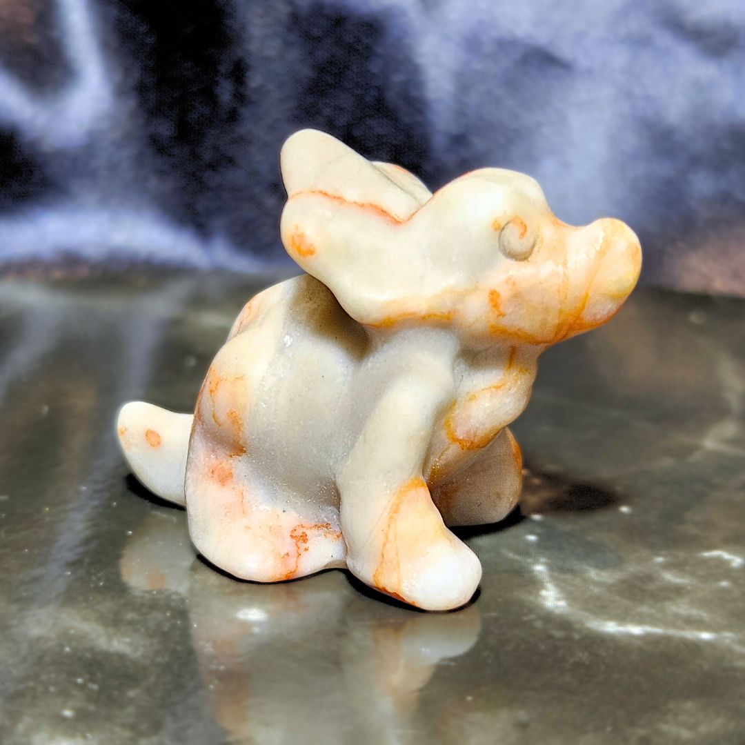 Red Network Picasso Jasper Mini Crystal Dinosaur Carving