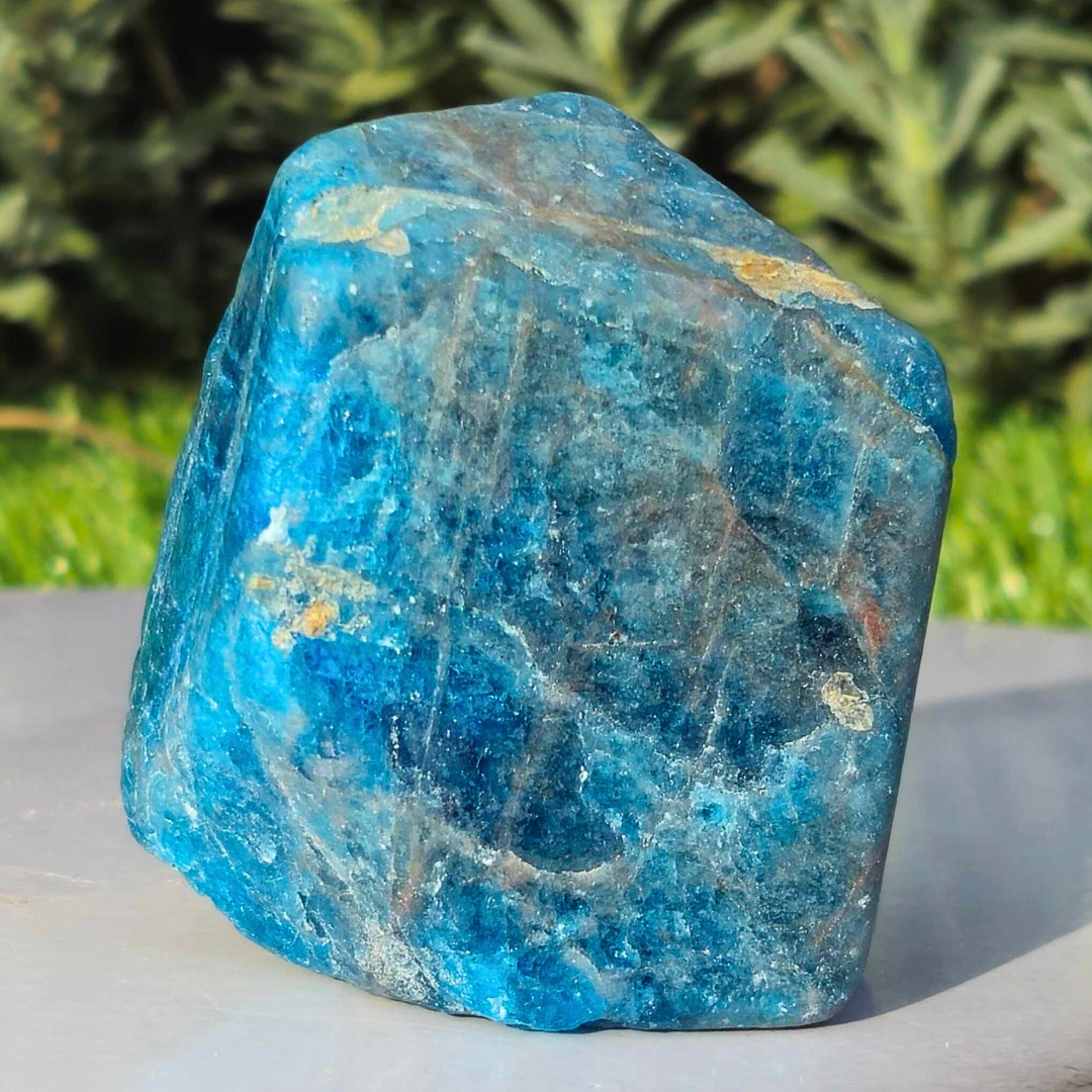 Blue Apatite with Smoky Quartz Free Form