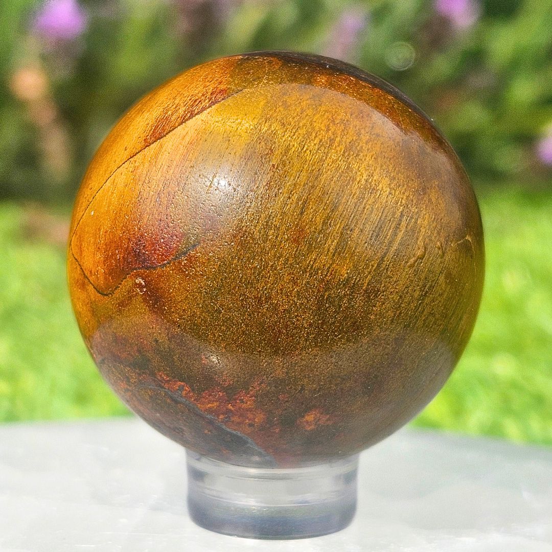 High Grade Tigers Eye Sphere - Stand Included