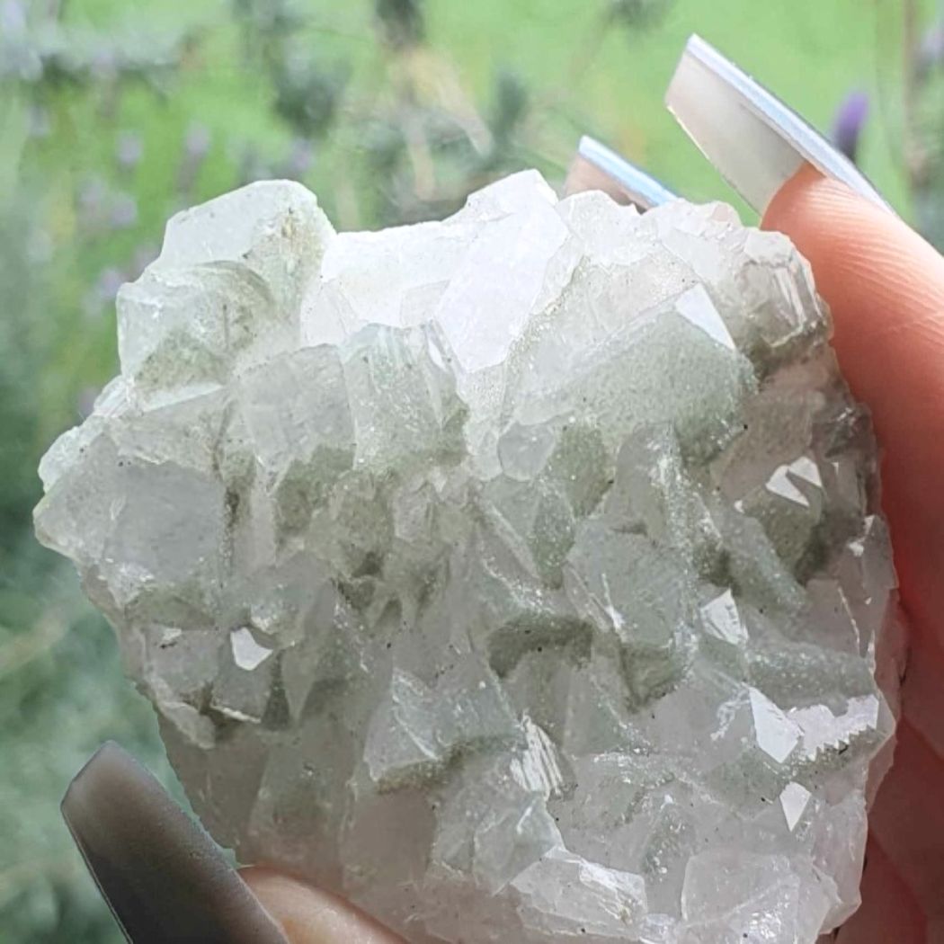 Green Sugar Druzy Coated Cubic Apophyllite Cluster