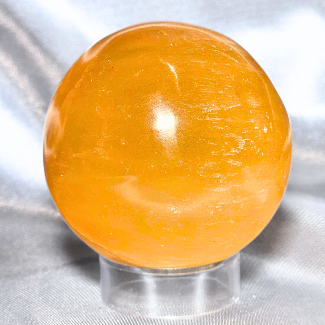 Natural Moroccan Peach Selenite Sphere