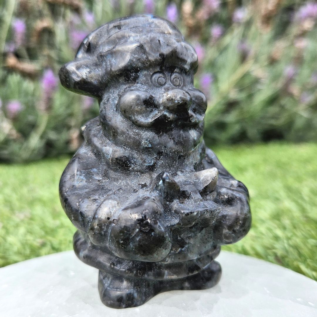 Larvikite Santa Claus Crystal Carving