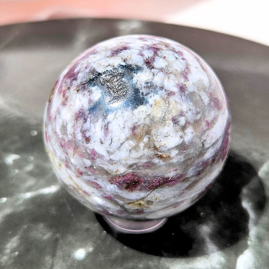 Rubellite Tourmaline in Feldspar Sphere