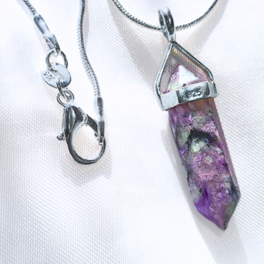 Charoite Sterling Silver Necklace