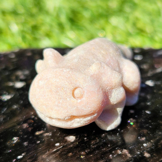 Pink Opal Axolotyl Mini Crystal Carving