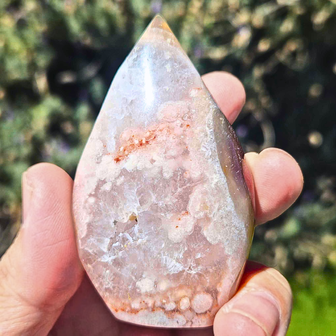 Pink Amethyst with Flower Agate Free Form