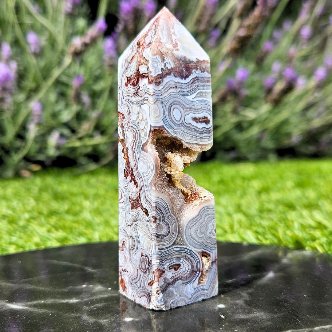 Mexican Crazy Lace Agate with Open Druzy