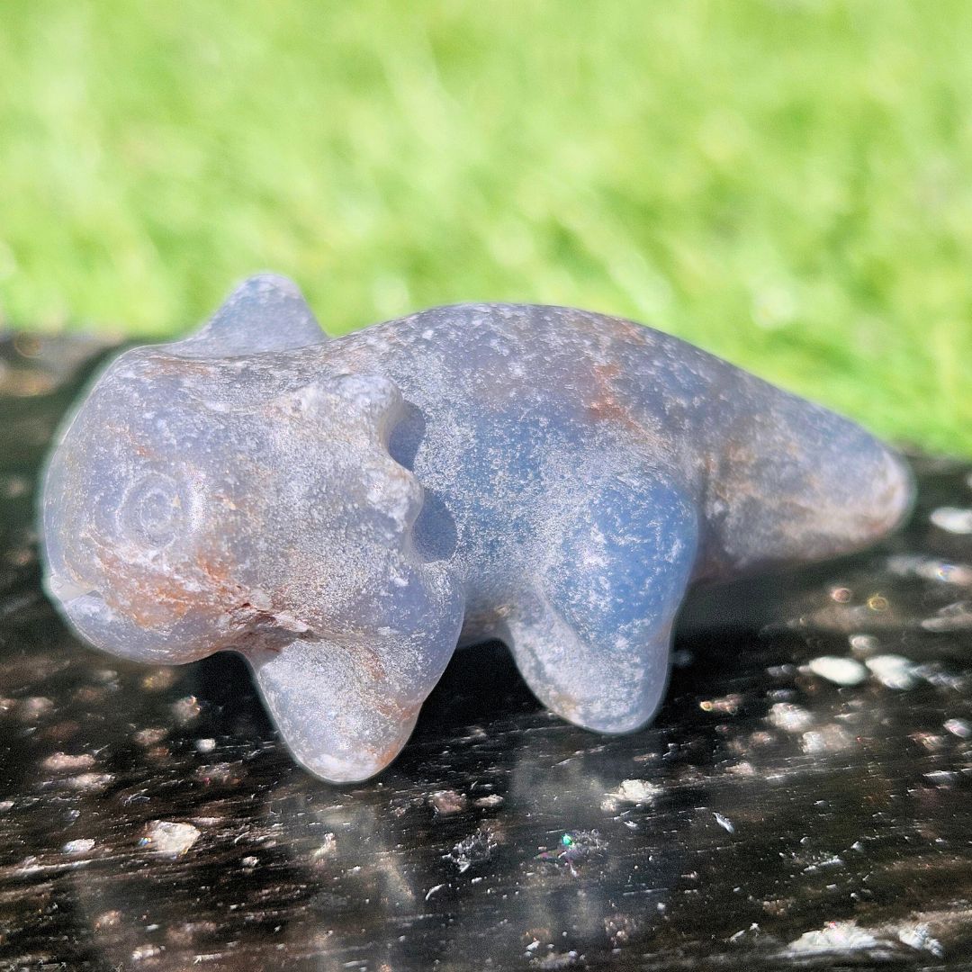 Blue Quartz Axolotyl Mini Crystal Carving