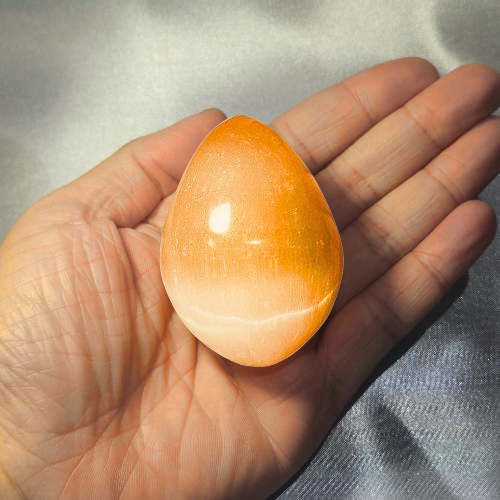 Natural Moroccan Peach Selenite Egg