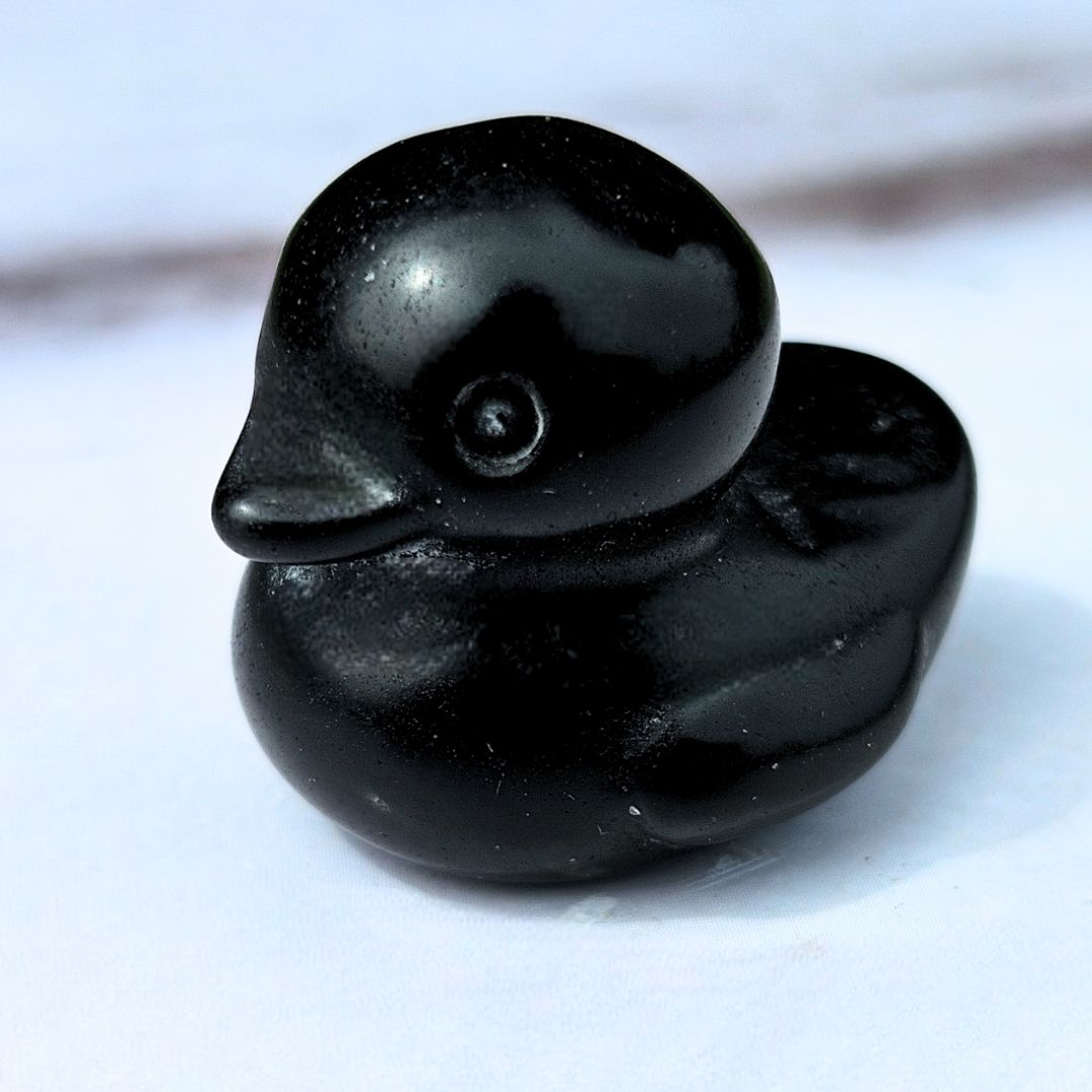 Obsidian Mini Duck Carving
