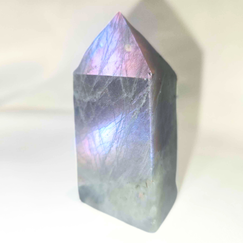 Labradorite Tower Point with Purple and Orange Flashes