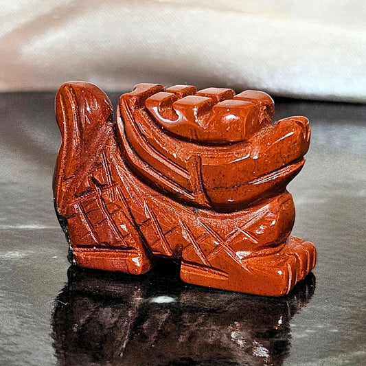 Red Jasper Mini Dragon Carving