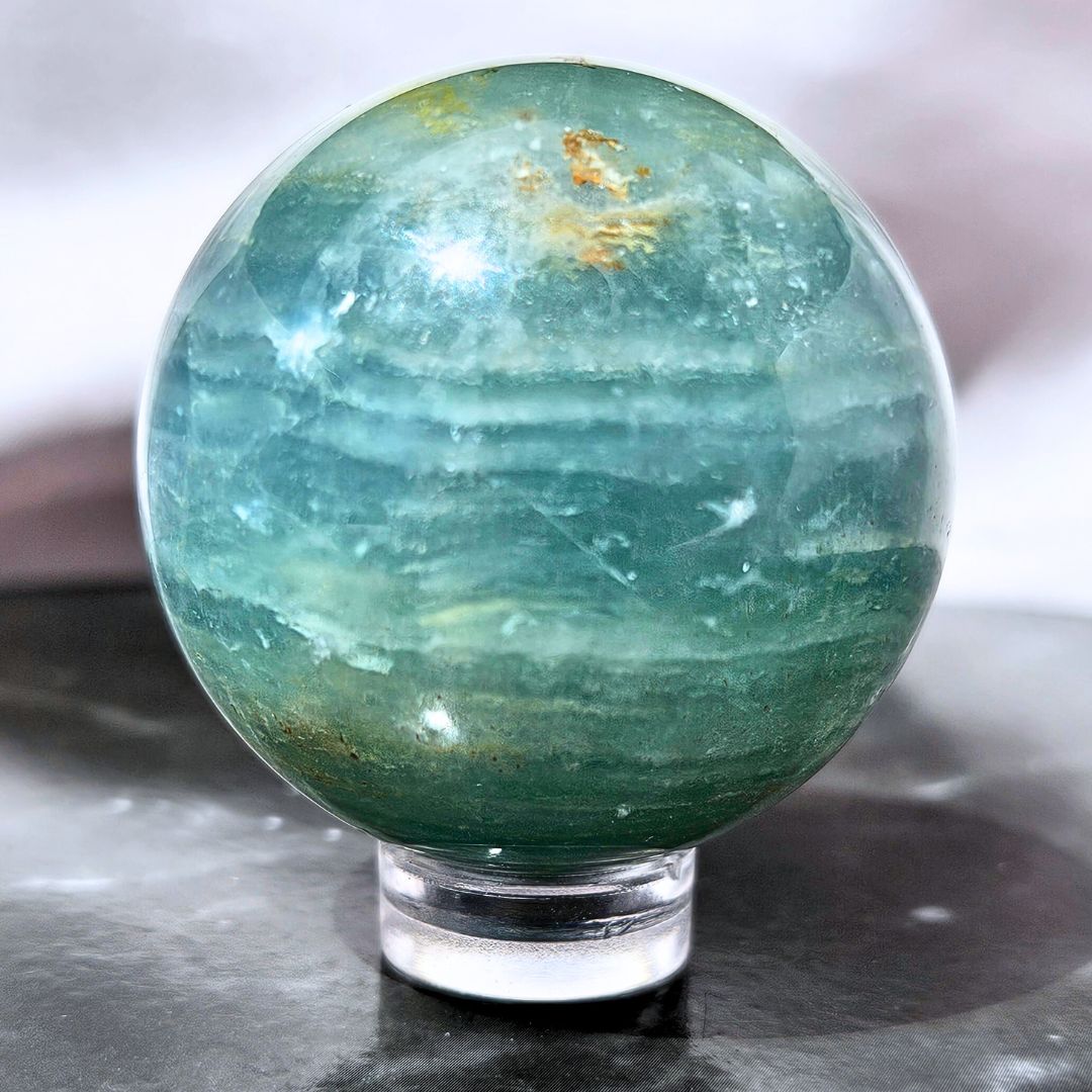 Blue Oceanite (Onyx) Sphere