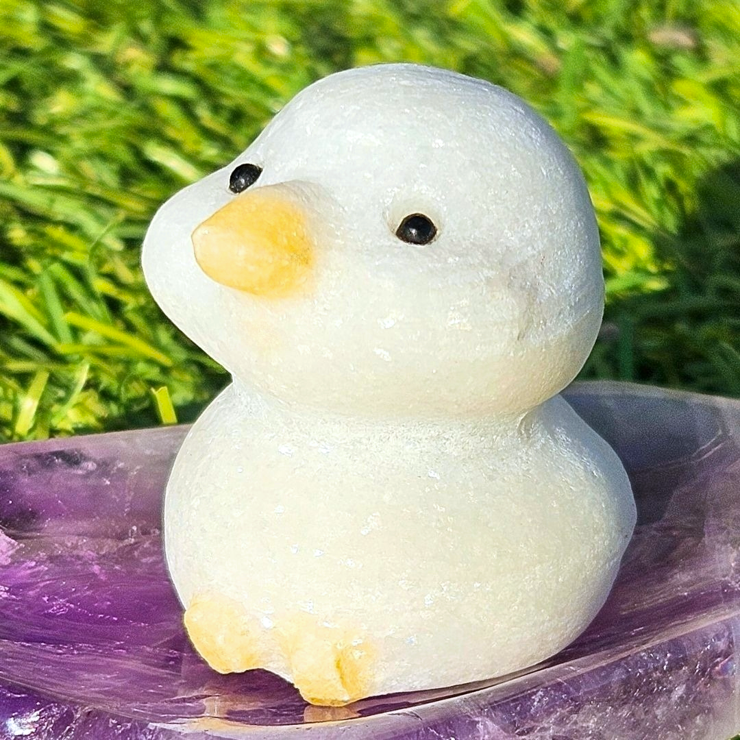 White Jade Duck Crystal