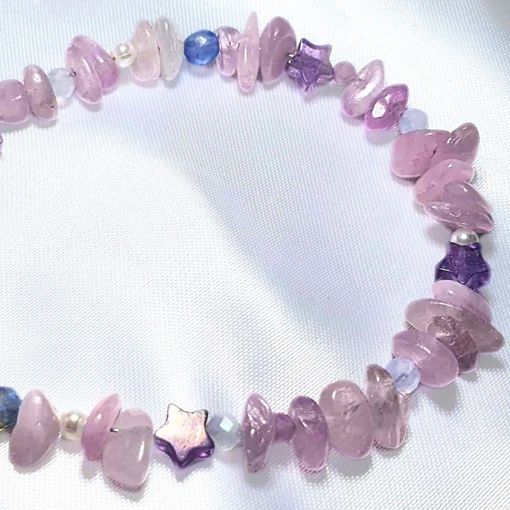 Amethyst, Kunzite & Sodalite Crystal Bracelet