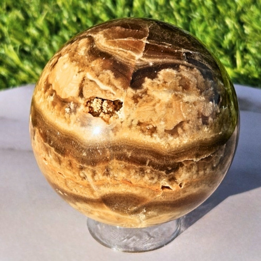 Chocolate Calcite (Brown Aragonite) Sphere