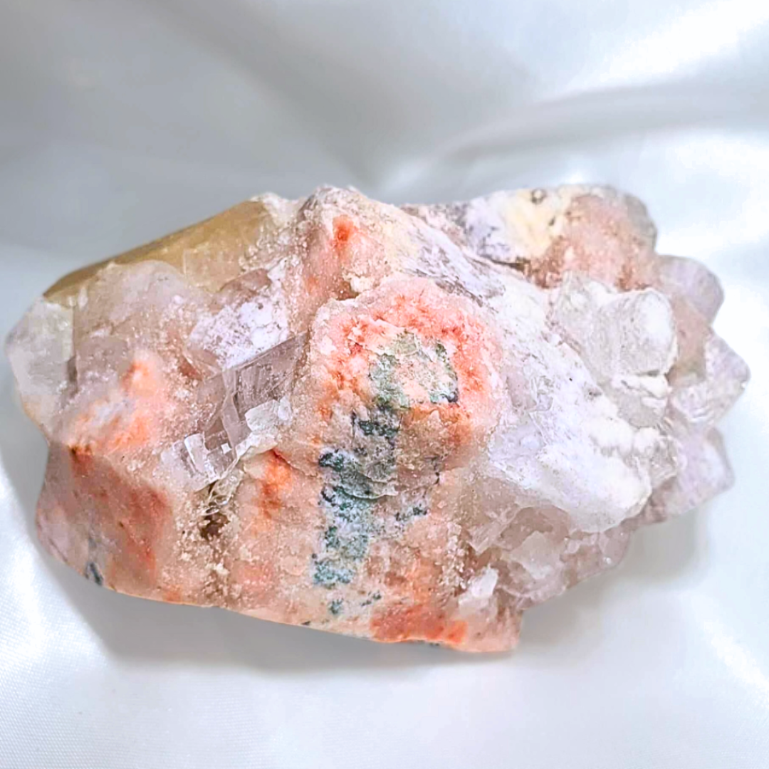 Pink Sugar Cubic Apophyllite, Peach Stilbite & Zeolite Cluster - 360g