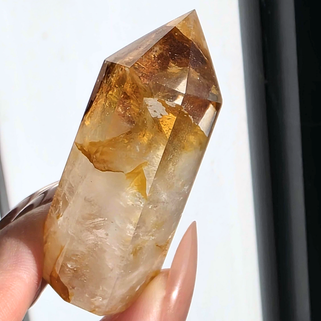 Golden Healer (Hematoid Quartz) Tower with Rainbows