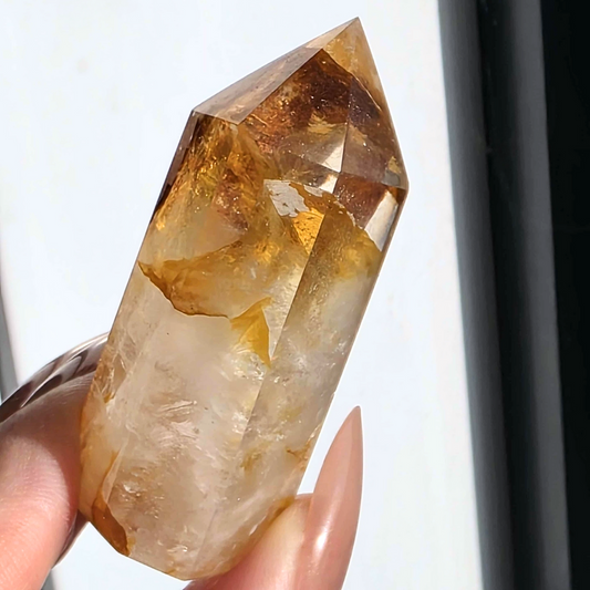 Golden Healer (Hematoid Quartz) Tower with Rainbows