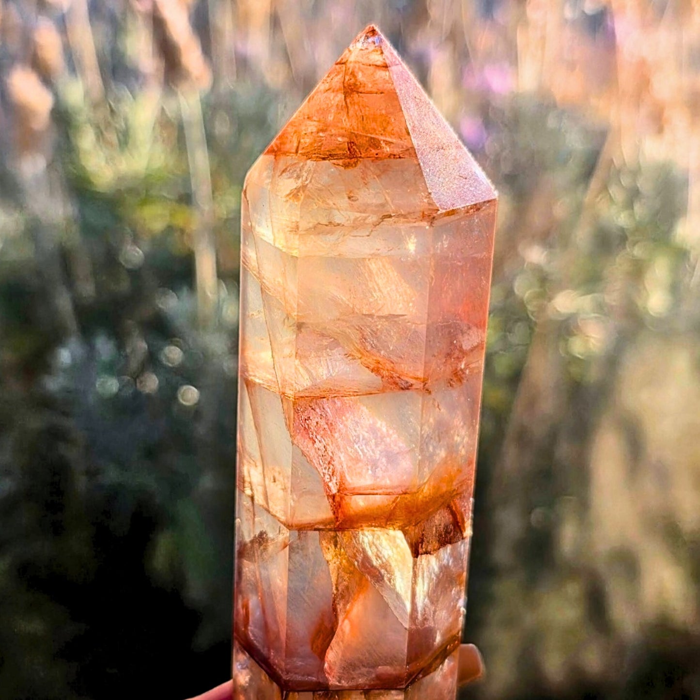 Girasol Fire Quartz (Hematoid) Crystal Tower - 110g