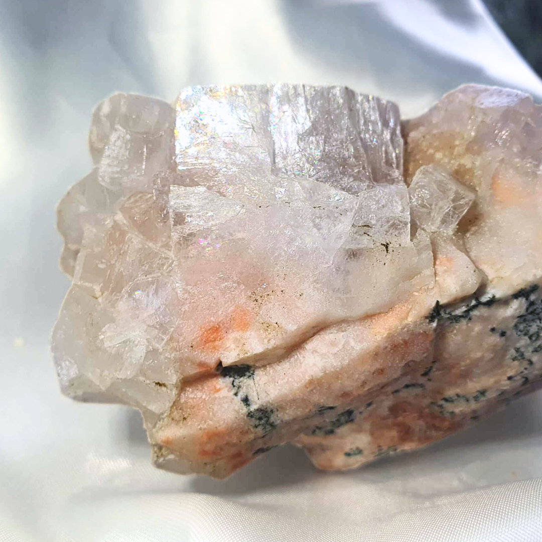 Pink Sugar Cubic Apophyllite, Peach Stilbite & Zeolite Cluster - 360g