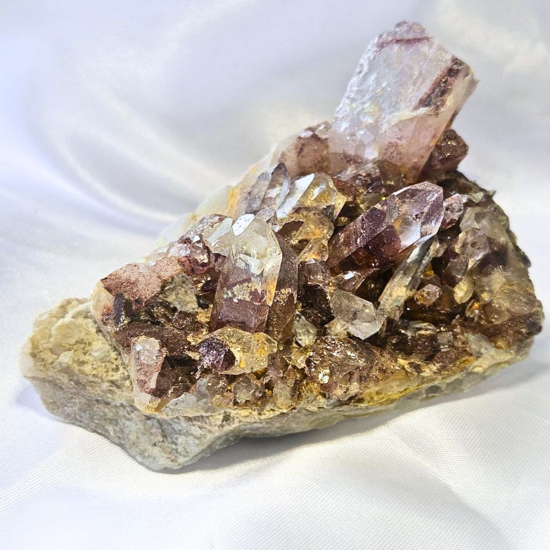 Phantom Red Hematite with Clear Quartz & Cluster - 210g