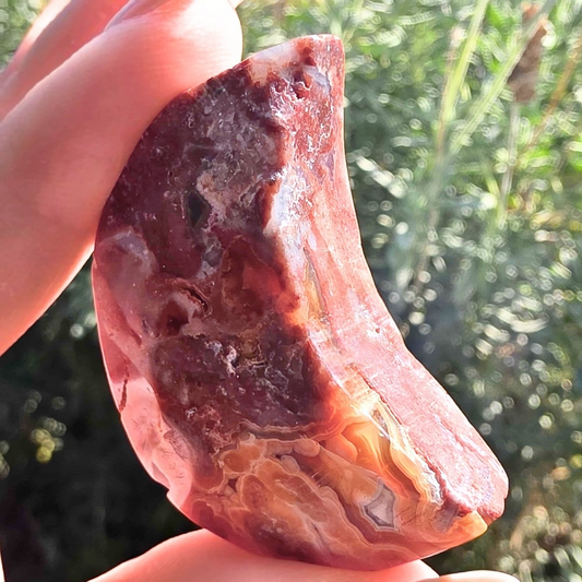 Crazy Lace Agate Druzy Crystal Moon