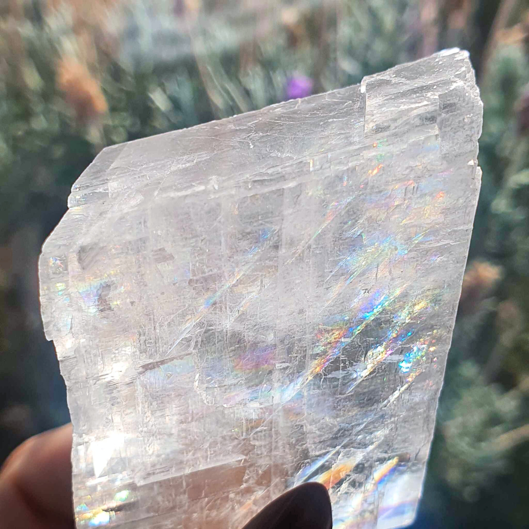 Genuine Iceland Spar Raw with Rainbows