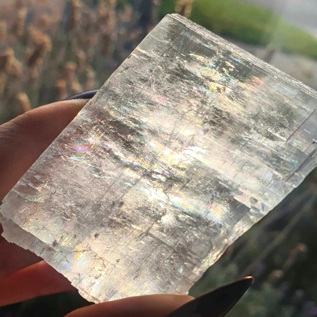 Genuine Iceland Spar Raw with Rainbows