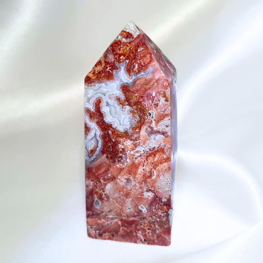 Crazy Lace Agate Tower Point