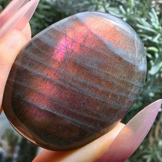 Pink-Purple Labradorite Palm Stone