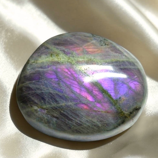 Large Rainbow Labradorite Palm Stone | Flash Labradorite Crystal