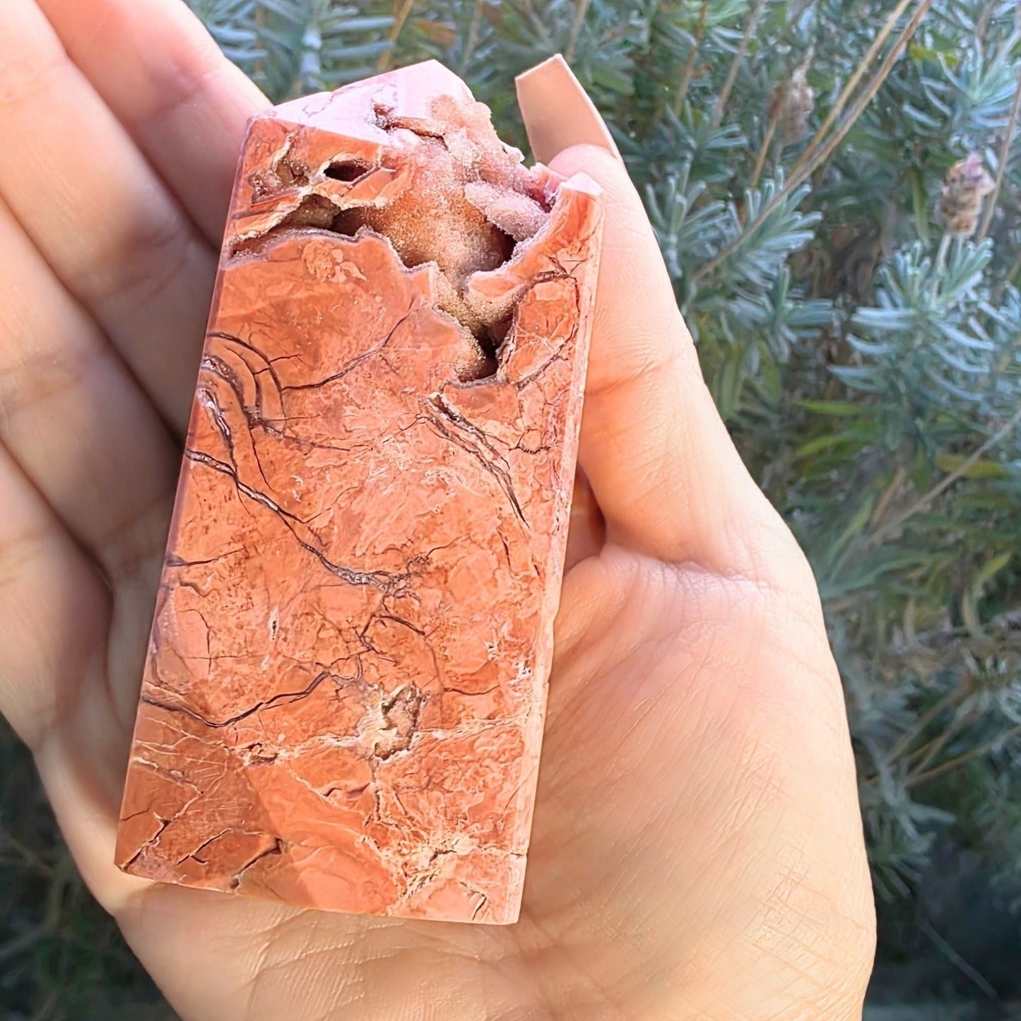 Druzy Pink Petal Agate (Cotton Candy) Crystal Tower - 151g
