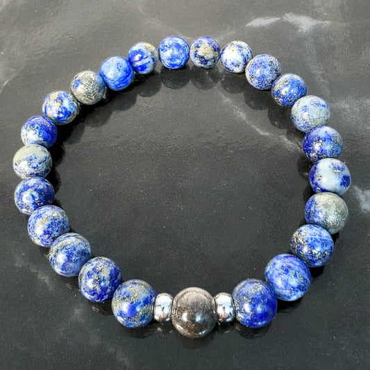 Orion Crystal Bracelet | Lapis Lazuli & Silver Sheen Obsidian