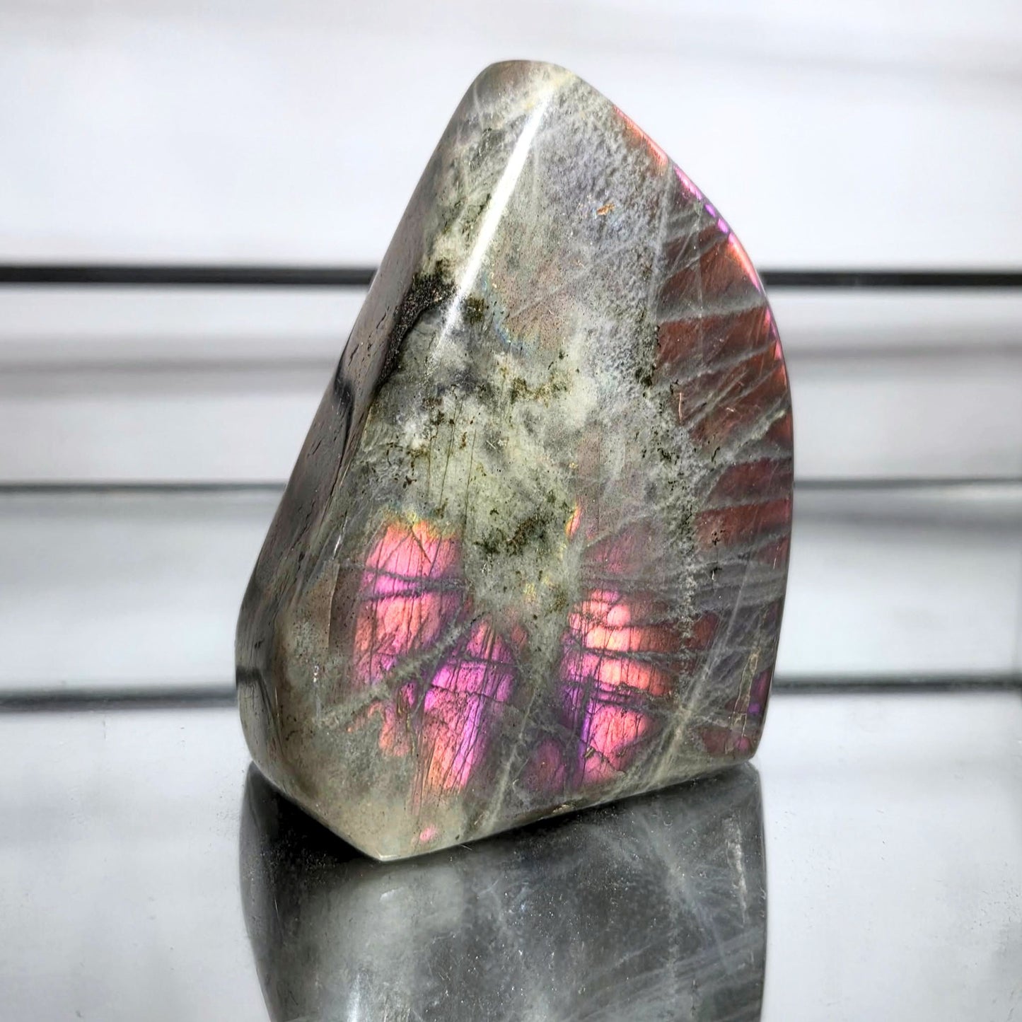 High Grade Pink Purple Flash Labradorite Freeform - 239g - Madagascar