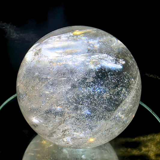 High Grade Clear Quartz Sphere with Rainbows & Phantoms - 213g