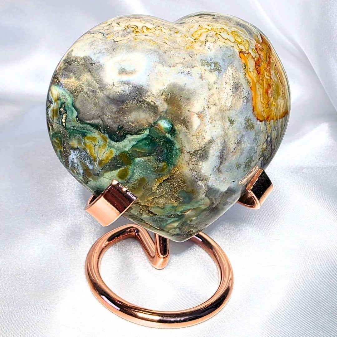 Druzy Ocean Jasper Crystal Heart - 215g