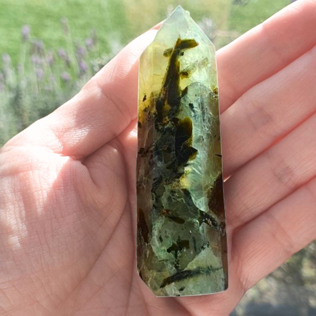 Prehnite with Epidote Tower Point