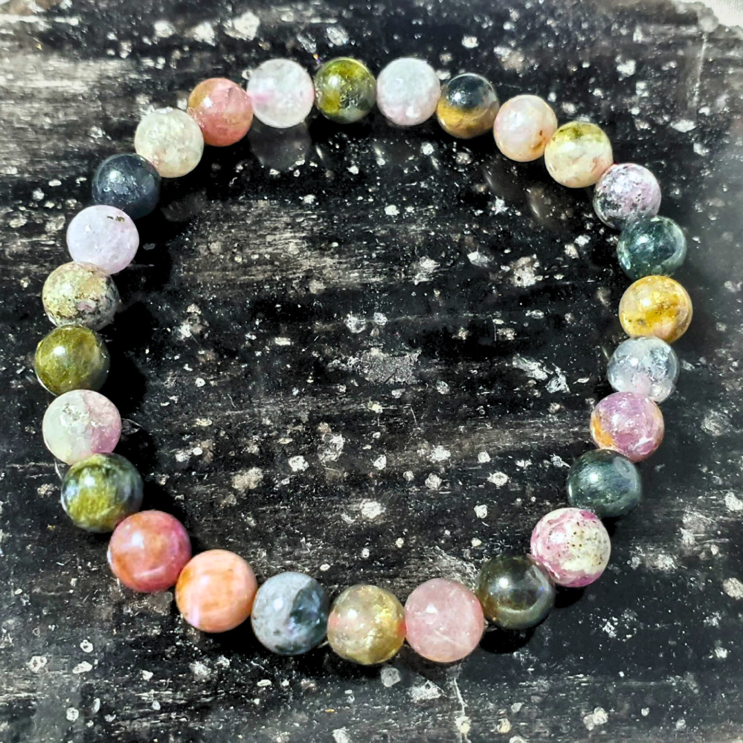 High Grade Natural Rainbow Tourmaline Bracelet