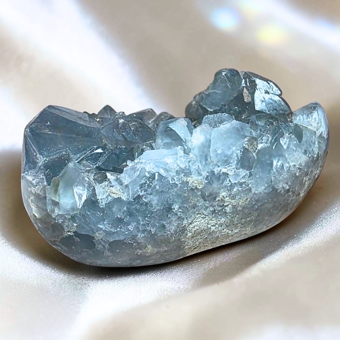 Celestite Crystal Egg Cluster - 330g