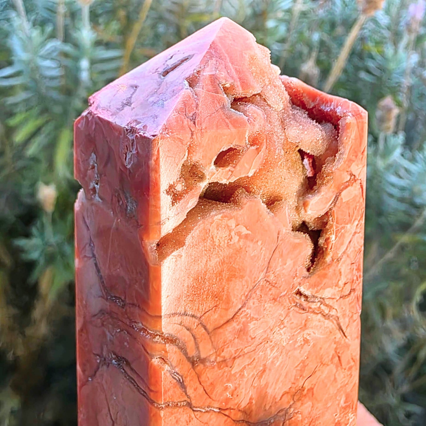 Druzy Pink Petal Agate (Cotton Candy) Crystal Tower - 151g