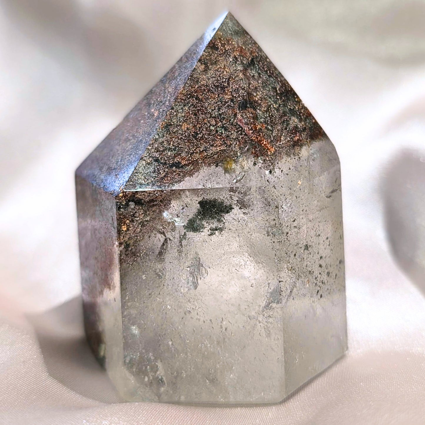 Hematite Chlorite Garden Quartz (Lodolite) Tower - 137g