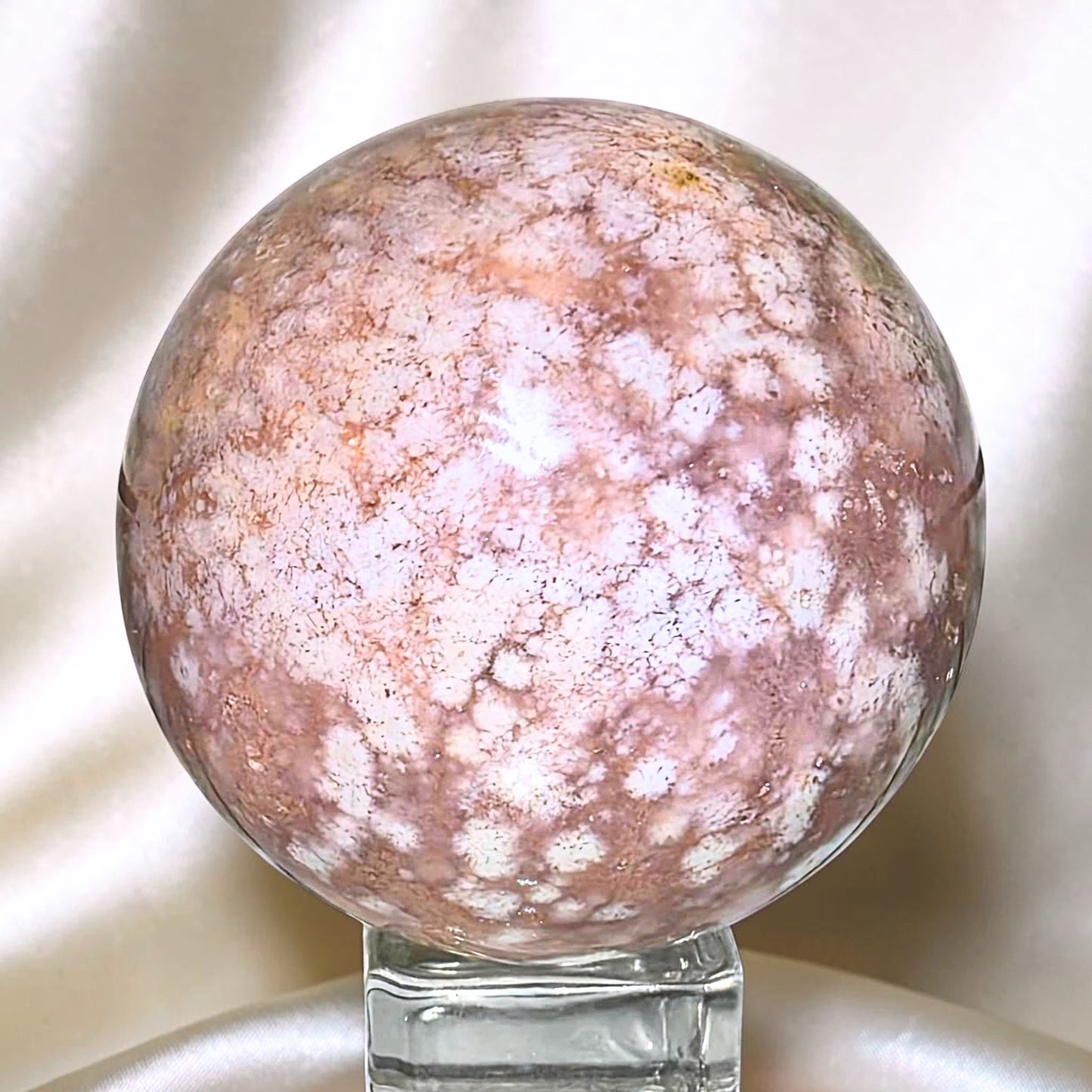 Druzy Pink Amethyst Crystal Sphere - 253g - includes stand