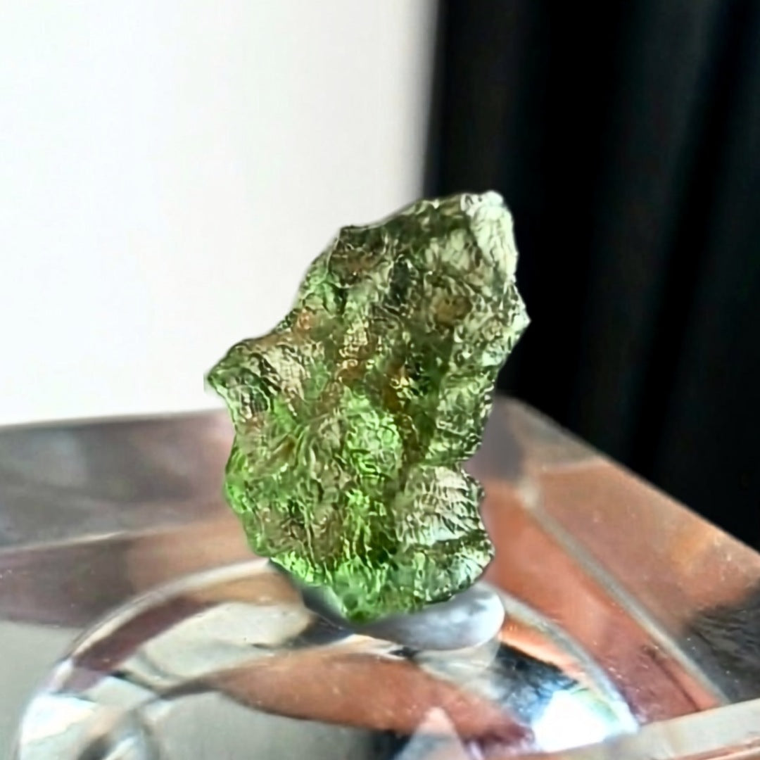 2. Genuine Moldavite in Display Case 0.21g | Czech Republic Tektite