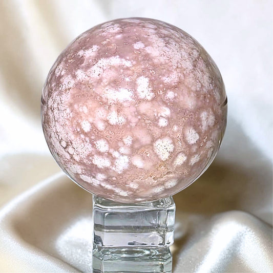Druzy Pink Amethyst Crystal Sphere - 253g - includes stand