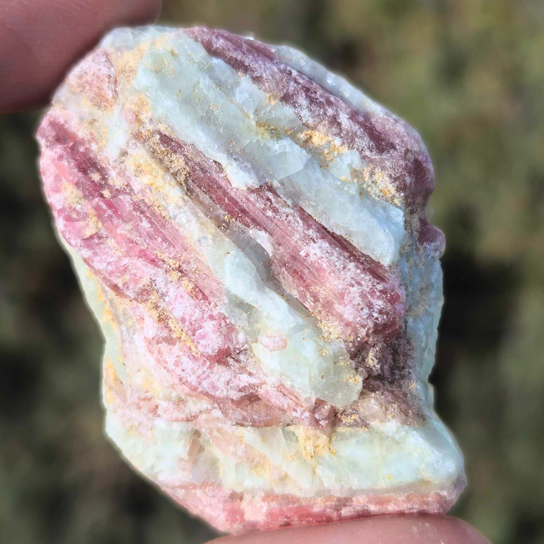 Pink Tourmaline in Quartz Raw