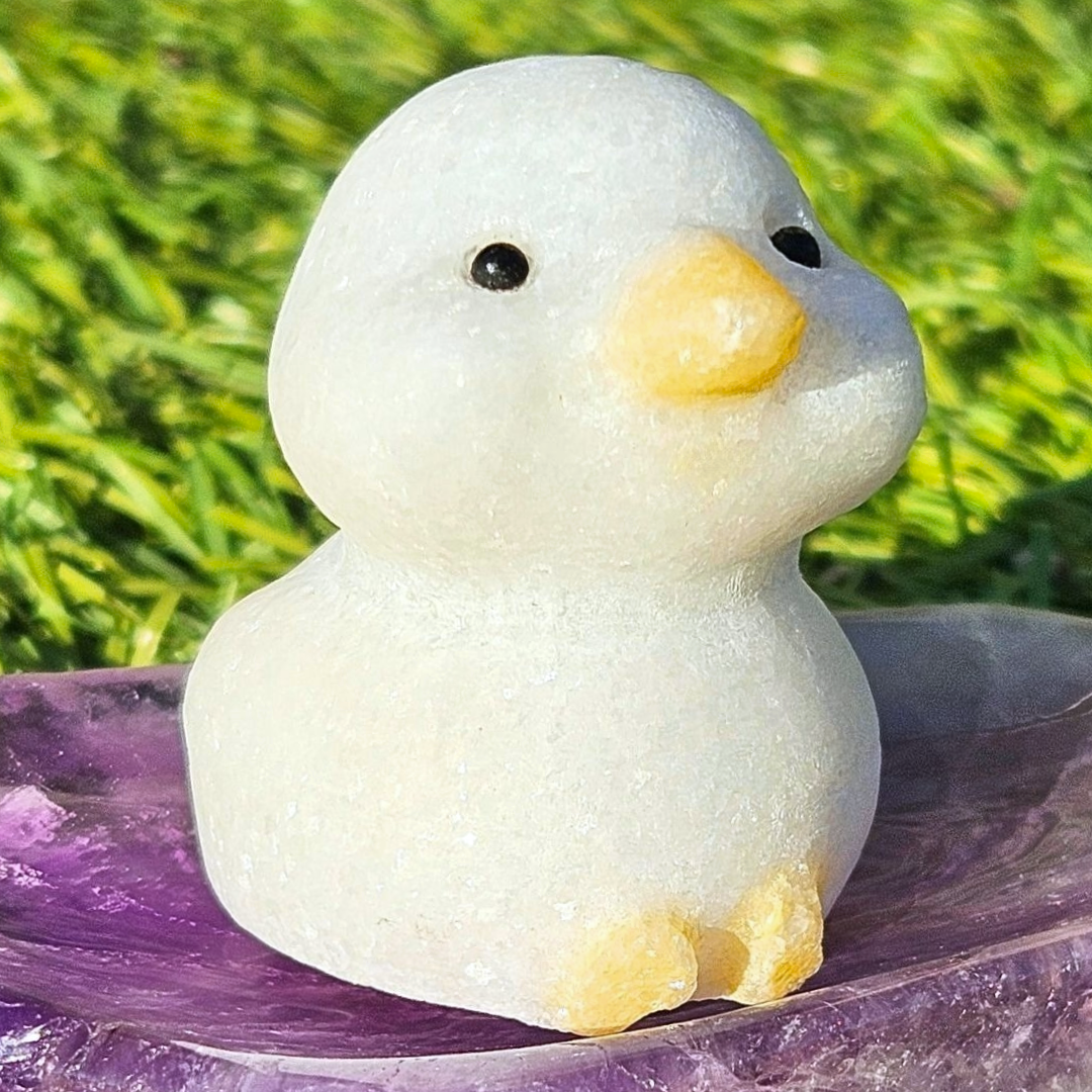 White Jade Duck Crystal